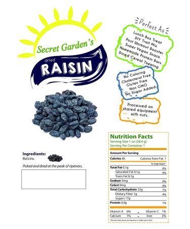 California Black Jumbo Raisins - Premium Quality 2lb Resealable Bag - Buy Online on SooperMarket.com