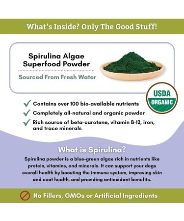 Wholistic Pet Organics Organic Spirulina Powder for Dogs - 4 Oz Superfood Multivitamin Supplement - Buy Online on SooperMarket.com
