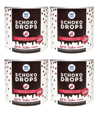 No Sugar Sugar Daring bitter chocolate drops with 60% cocoa proportion (250g box) Made without added sugar sweetened with erythritus and stevia (4x 250g) cocoa chocolate 250 g (4 Pack)