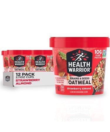 Quaker Health Warrior Grains & Seeds Oatmeal, Strawberry Almond, 2.11 Oz, Pack of 12 Health Warrior, Strawberry Almond