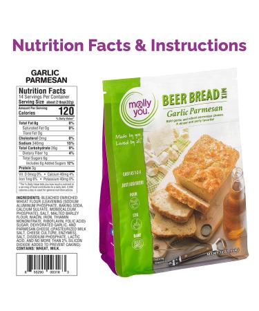 Molly & You Garlic Parmesan Beer Bread Mix - Gourmet Artisan Kit, No Machine Needed - Buy Online on SooperMarket.com