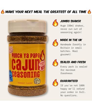 Punch Ya Papa Cajun Seasoning Blend - Jumbo 120g Shaker: All-Purpose Cajun Spice Mix made in the UK Ideal for Seafood Boil BBQ Meat Veggies Fish Louisiana Style Dry Marinade - The GOAT. - Buy Online on SooperMarket.com