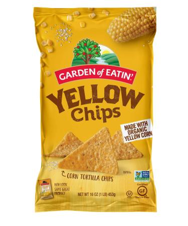 Garden of Eatin' Tortilla Chips, Yellow Corn, Sea Salt, 16 oz. (Pack of 12) (Packaging May Vary) Sea Salt Yellow Corn
