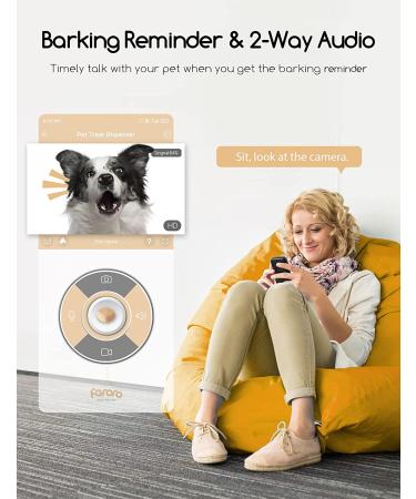 Faroro Dog Camera with Treat Dispenser - 1080P Full HD WiFi Pet Camera for Remote Monitoring and Treat Tossing - Buy Online on SooperMarket.com