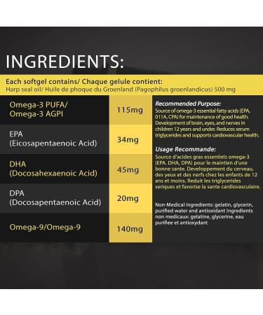 Easy to Swallow Harp Seal Oil Omega-3 Omega-6 Omega-9 by Nova Sea Atlantic | Made in Canada | Rich Source of EPA DHA & DPA for Good Health | 100% Natural Chemical-Free Non-GMO (240 count (Pack of 12)) 20 count (Pack of 12) - Buy Online on SooperMarket.com