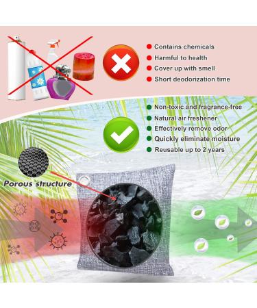 8 Pack Bamboo Charcoal Air Purifying Bags - Activated Odor Absorber and Deodorizer for Home, Car, Basement, Closet - Strong Eliminator for Musty Smells - Nature Fresh Moisture Absorbers - Buy Online on SooperMarket.com
