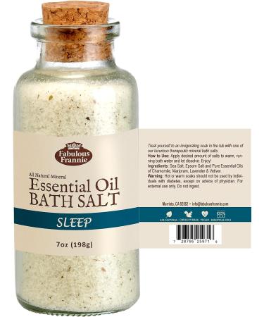 Fabulous Frannie Sleep Therapeutic Mineral Bath Salt - 7oz with Lavender, Marjoram, Vetiver, and Chamomile Essential Oils - Buy Online on SooperMarket.com