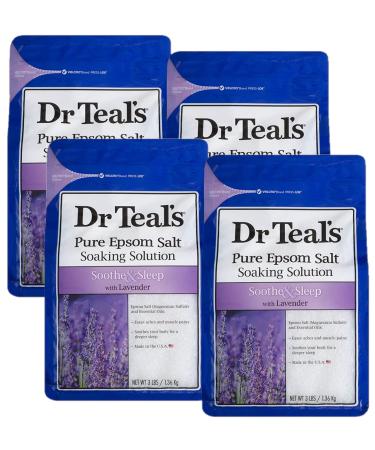 Dr Teal's Epsom Salt 4-pack (12 lbs Total) Soothe & Sleep with Lavender Lavender 3 Pound (Pack of 4)