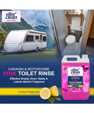 Elite Clean Caravan and Motorhome Toilet Cleaner | 2.5L Blue | Chemical Cleaning Fluid | 2.5L Pink Rinse Fluid Solution Cleaner | Motorhomes | Eco-Friendly | Formaldehyde Free - Buy Online on SooperMarket.com