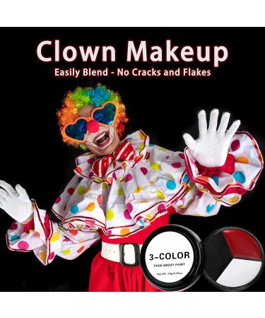 Buy EB okuup 3 Set Face Body Paint - Black White Red Clown Makeup Kit | Joker Halloween Cosplay & Special Effects | International Shipping Available - Buy Online on SooperMarket.com
