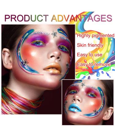 QIUFSSE 2 Packs Water Activated Eyeliner Palette - 16 Colors, UV Glow, Highly Pigmented Neon Eyeliner Set - Buy Online on SooperMarket.com
