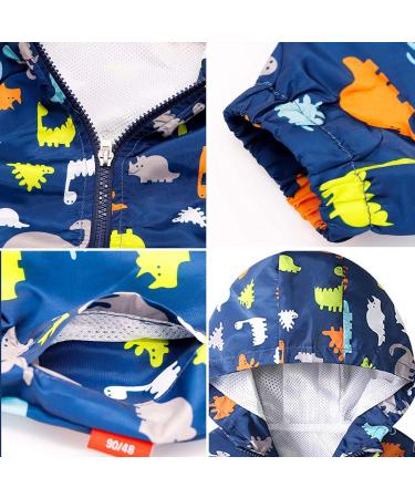 JinBei Toddler Kids Hooded Jacket - Waterproof Windbreaker Coat for Boys | 1-7 Years - 120 Bleu - Buy Online on SooperMarket.com