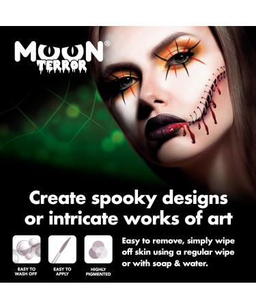 Moon Terror Fake Blood 10ml with Applicator | SFX Makeup for Halloween Vampire Zombie Theatre | Special Effects Red - Buy Online on SooperMarket.com