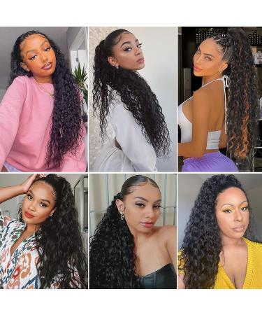 Dark Brown 24 Drawstring Curly Ponytail Extension | Synthetic Clip-In Hair Extensions - 24 Inch 4 - Buy Online on SooperMarket.com