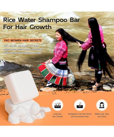 Fermented Rice Water Shampoo Bar for Hair Growth & Moisture | 3.4 Oz - Nourish Dry Damaged Hair & Reduce Hair Loss - Buy Online on SooperMarket.com