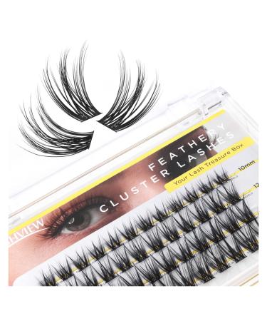 LASHVIEW DIY Lash Extensions 48 Pcs Cluster Lashes for Self-application Individual Lashes at Home  3D Rapid Soft and Lightweight-Style D10 Mix(10/12/14/16mm)