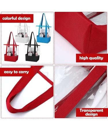 Hillban 4 Pcs Clear Tote Bag - Waterproof Transparent PVC Handbags for Women - Stadium Security Approved - Ideal for Beach, Pool, and Work - 4 Colors - Buy Online on SooperMarket.com