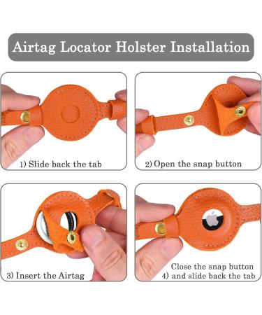 Buy Oopsdoggy Airtag Leather Cat Collar with Bells - Durable & Lightweight GPS Pet Collar for Cats & Small Dogs (Orange) - Buy Online on SooperMarket.com
