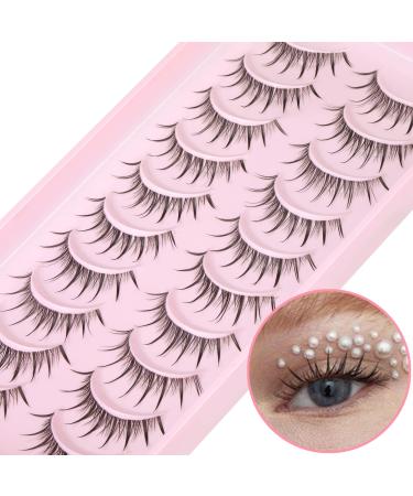 False Eyelashes Individual Clusters Extension Lashes Natural Look Mink Eyelashes Pack 10 Pairs Fluffy 3D Fake Eyelashes by Geeneiya 02A