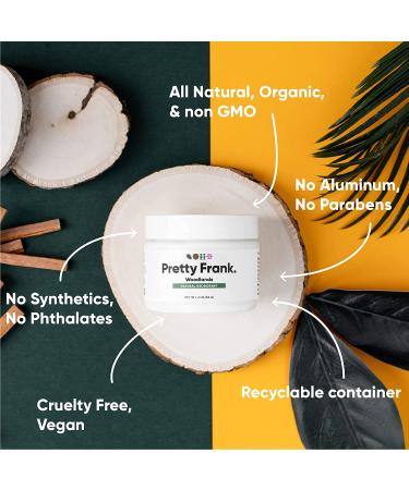 Pretty Frank Natural Deodorant Jar - Aluminum-Free, Organic Ingredients - Woodlands Scent - 2 Ounce (1 Pack) - Buy Online on SooperMarket.com
