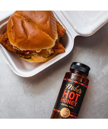 Mikes Hot Honey - Extra Hot 10 oz Easy Pour Bottle | Sweetness & Heat with an Extra Kick | 100% Pure Honey | Shelf-Stable & Gluten-Free | Paleo-Friendly | More than Sauce - Buy Online on SooperMarket.com