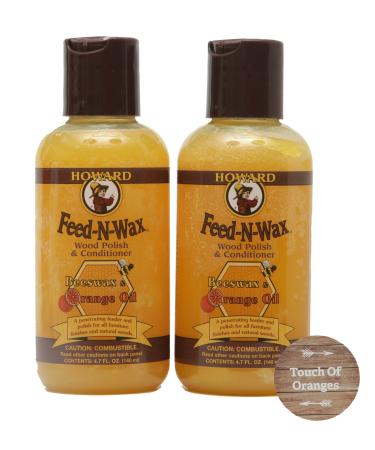 Howard FW0004 Feed-N-Wax Wood Polish and Conditioner, 4.7-Ounce (2-Pack)