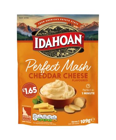 Idahoan Perfect Mash Cheddar Cheese - 8 Sachets Inside - 109g Each - Instant Mash Potato Perfect in 1 Minute Product of USA