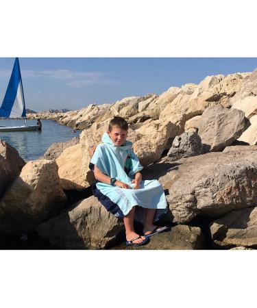 Team Magnus Kids Poncho Towel - Light Blue - One Size (4'-5'6) - Bathrobe for Kids - Buy Online on SooperMarket.com