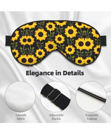 Buy SSIMOO Cute Sunflower Soft Sleep Eye Mask - Breathable Travel Eye Patch for Relaxation (Black) - International Shipping Available - Buy Online on SooperMarket.com