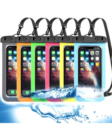 6 Pack Universal Waterproof Phone Pouch, Large Phone Waterproof Case Dry Bag IPX8 Outdoor Sports for Apple iPhone 13 12 11 Pro Max XS Max XR X 8 7 6 Plus SE, Samsung S21 S20 S10,Note,Up to 6.7" Multicolor 1