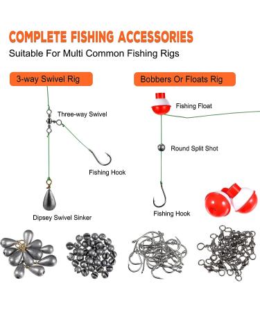 PLUSINNO 253pcs Fishing Accessories Kit with Tackle Box - Fishing Lures, Hooks, Spinner Blade - Perfect Gear for Bass, Bluegill, Crappie - Buy Online on SooperMarket.com