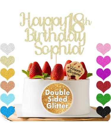 Cake Topper Happy Birthday Cake Topper Personalised Cake Toppers Cake Decorations 11 Colours Glitter Cake Topper for 1st 10th 16th 18th 20th 21st 30th 40th 50th 60th 70th 80th (Champagne Gold) - Buy Online on SooperMarket.com