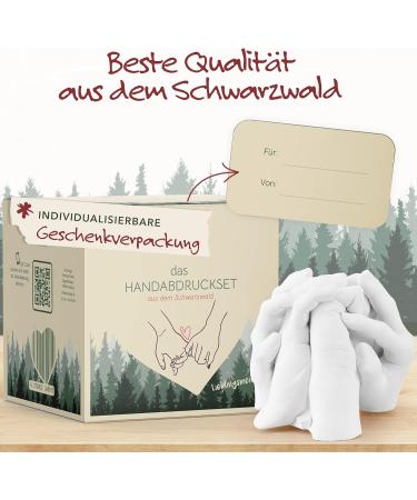 Soulbaby 3D Handprint Set - Premium Family Plaster Kit (4 Large Hands) | Gift Packaging | Made in Black Forest | Includes Video Instructions - Buy Online on SooperMarket.com