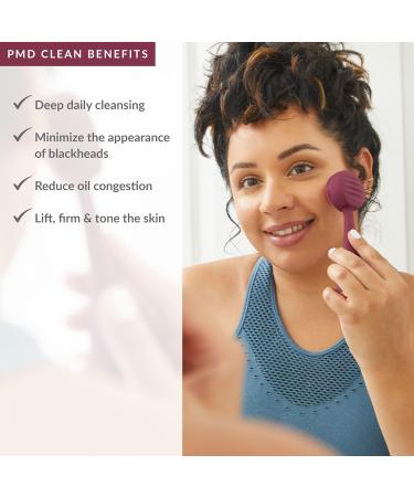 PMD Clean | Smart Facial Cleansing Device - Silicone Brush Anti-Aging Massager Waterproof & SonicGlow Technology for Clear Skin & Pore Reduction - Buy Online on SooperMarket.com