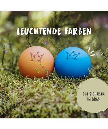 Rudelk nig Dog Ball - Indestructible Natural Rubber - 2-Pack Orange & Blue - 6.5cm - Perfect for Dogs - International Shipping - Buy Online on SooperMarket.com