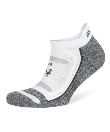 Balega Blister Resist Performance No Show Athletic Running Socks for Men and Women (1 Pair) Medium White/Grey