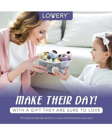Fathers Day Gift: 10 Oversized Bath Bombs with Shea & Coco Butter, Dry Flower Petals, Multiple Fragrances - Rich Spa Bath Set in Cute Tub - Perfect Birthday Gift for Women and Men - Buy Online on SooperMarket.com