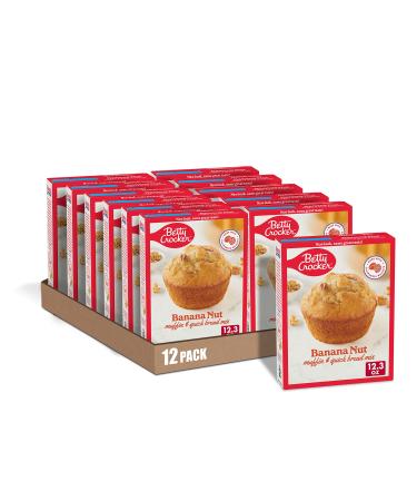 Betty Crocker Banana Nut Muffin and Quick Bread Mix, Made With California Walnuts, 12.3 oz. (Pack of 12) Banana Nut 12.3 Ounce (Pack of 12)