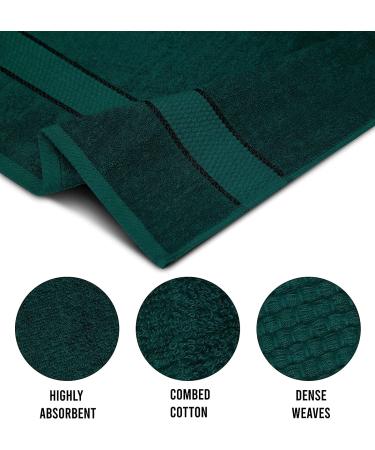 Fluffy 100% Cotton Dark Green Bath Sheets Set of 2 - Eco-Friendly, Super Soft & Highly Absorbent - Oeko-Tex Certified - 34 x 66 Inches - Buy Online on SooperMarket.com