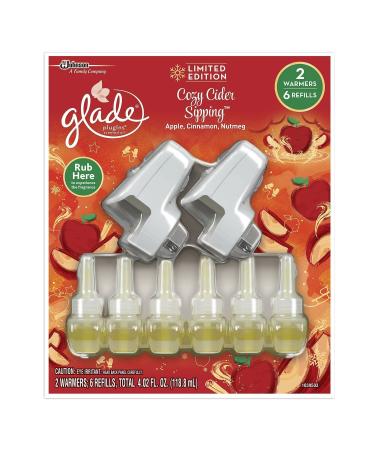 Glade PlugIns Scented Oil Refill - Cozy Cider Sipping - 6 Refills and 2 Warmers