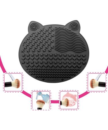  2-Pack Makeup Brush Cleaning Mat Cute Cat Ear Design Silicone Portable Brush Cleaner Pad Washing Tools with Suction Cups US Patent Registered (Black+White) - Buy Online on SooperMarket.com