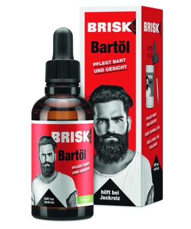 Brisk beard oil for men 2 x 50 ml beard care with tea tree oil quickly moves in for well -groomed skin & soft beard hair not greasy facial care for men