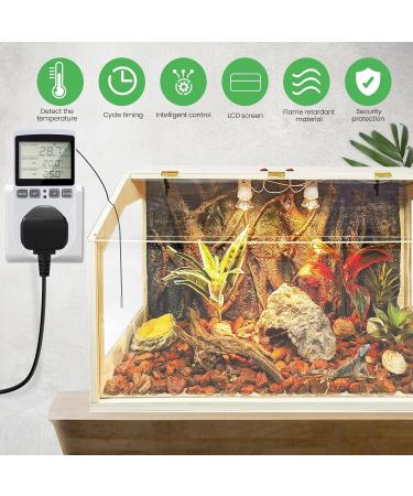 Bonlux Plug In Digital Thermostat Temperature Control Heating and Cooling Reptile Thermostat Timer Plug Socket UK Digital Temperature Thermostat for Greenhouse Refrigerator Homebrew Aquarium - Buy Online on SooperMarket.com