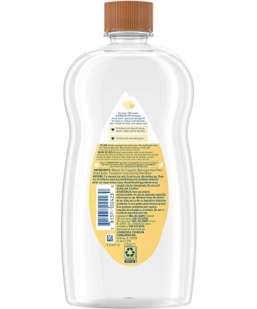 Johnson's Baby Oil with Shea & Cocoa Butter - 20 fl. oz | Hypoallergenic Formula for Preventing Moisture Loss - Buy Online on SooperMarket.com