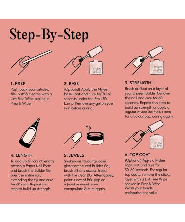 Mylee 5 in 1 Builder Base Strengthening Gel 15ml - Light Pink UV/LED Nail Polish Coat for Hard Strong Nails - Professional Manicure Repair - Buy Online on SooperMarket.com