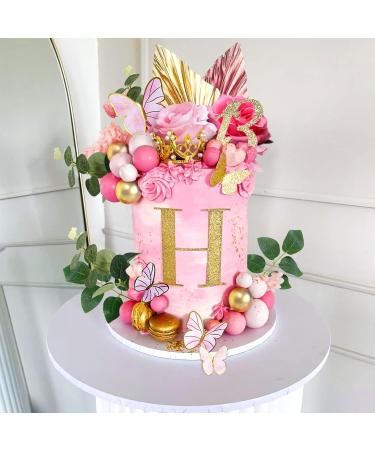 JEVENIS Pink Balls & Butterfly Cake Decorations | Baby Shower Boho & Rose Themes | International Shipping - Buy Online on SooperMarket.com