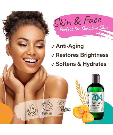 Naissance Organic Apricot Kernel Oil 8 fl oz - Cold Pressed, Hexane Free, Vegan - Moisturizes Skin & Hair - Buy Online on SooperMarket.com