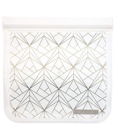 Full Circle ZipTuck Reusable Sandwich Bags Gold Geo 2 Bags