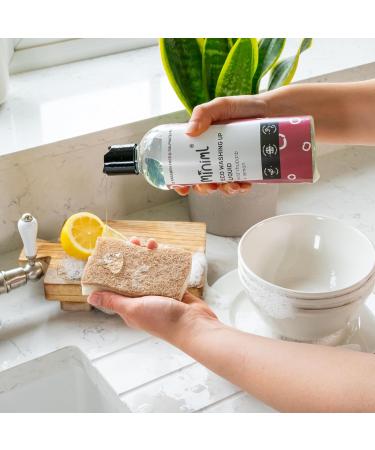 Miniml Eco Washing Up Liquid 500ml - Rhubarb Scented Non Bio & Skin Sensitive Friendly Dish Wash Cleaner that's Plant Based Vegan & Cruelty Free - Natural Cleaning Products (50 Washes) - Buy Online on SooperMarket.com