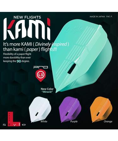 LSTYLE Dart Flights - L3 PRO Kami Small Standard Shape - Ultra Flexible - Miracle Green for Soft Tip and Steel Tip Darts - Buy Online on SooperMarket.com